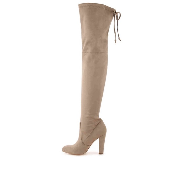 Steve Madden Shoes - Steve Maden Tan Faux Suede Over the Knee Thigh High Boots with High Heel Sz 9